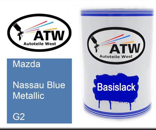 Mazda, Nassau Blue Metallic, G2: 500ml Lackdose, von ATW Autoteile West.